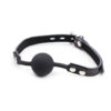 OHMAMA FETISH - BALL GAG IN SILICONE CON CINTURA IN PELLE (LUCCHETTO INCLUSO) - immagine 3