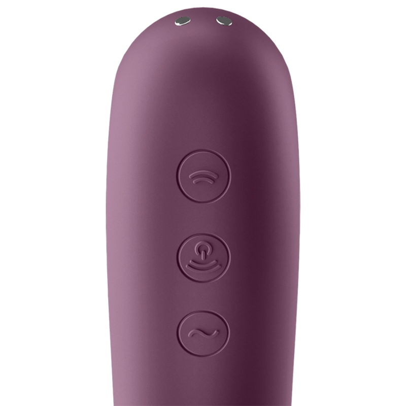 SATISFYER - VIBRATORE DUAL KISS AIR PULSE ROSSO VINO - immagine 3