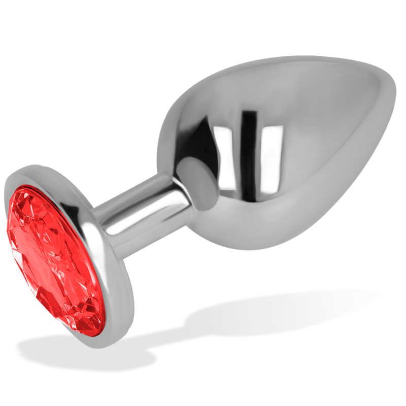 OHMAMA - PLUG ANALE CON CRISTALLO ROSSO 8 CM - immagine 3