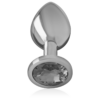 INTENSE - PLUG ANALE IN METALLO ALLUMINIO CON VETRO NERO TAGLIA M - immagine 3