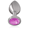 INTENSE - PLUG ANALE IN METALLO ALLUMINIO CON CRISTALLO ROSA TAGLIA M - immagine 3