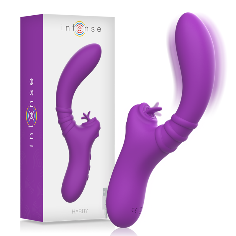 INTENSE - VIBRATORE FLESSIBILE HARRY CON LINGUA VIOLA - immagine 2
