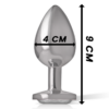 INTENSE - PLUG ANALE METALLO ALLUMINIO BIANCO CUORE TAGLIA L - immagine 4
