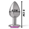 INTENSE - PLUG ANALE IN METALLO ALLUMINIO CON CRISTALLO ROSA MISURA L - immagine 5