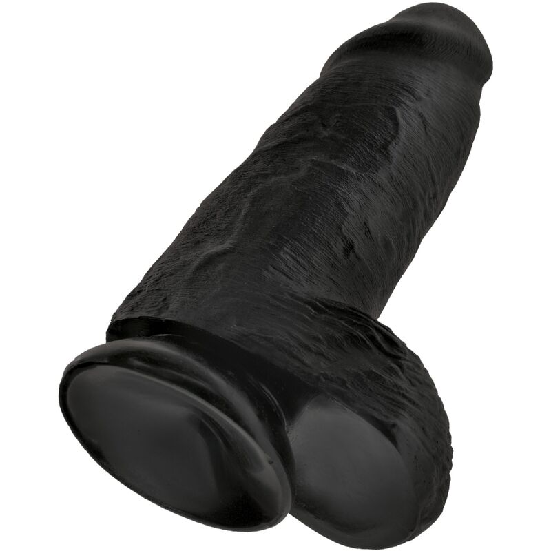KING COCK - PENE REALISTICO PASSODATO 23 CM NERO - immagine 4
