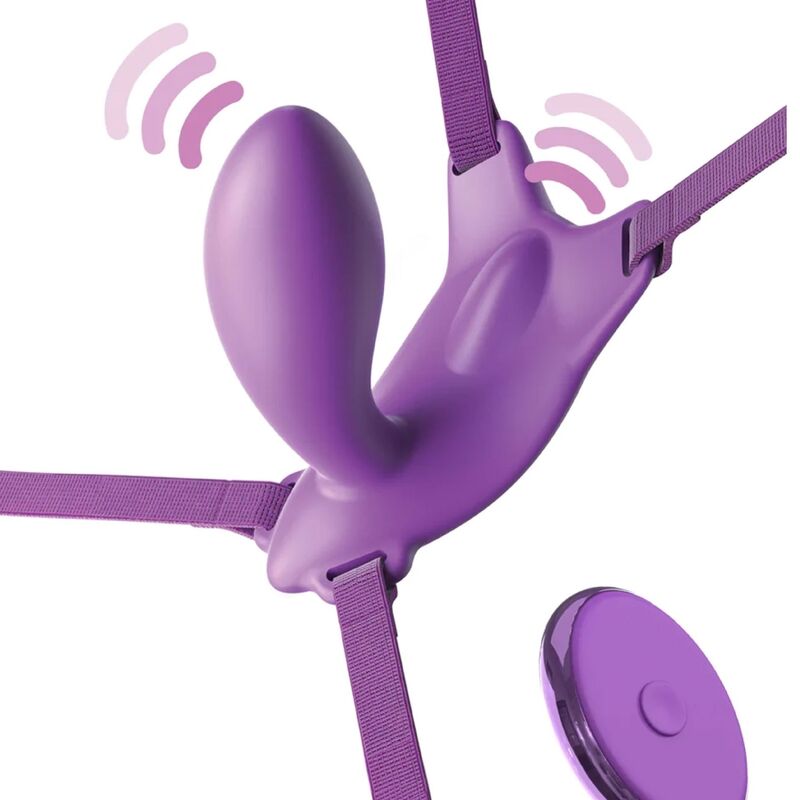 FANTASY FOR HER - PETTORINA G-SPOT BUTTERFLY CON VIBRATORE, RICARICABILE E TELECOMANDO VIOLA - immagine 2