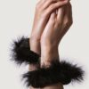 ADRIEN LASTIC - MANETTE IN METALLO CON PIUME NERE - immagine 2