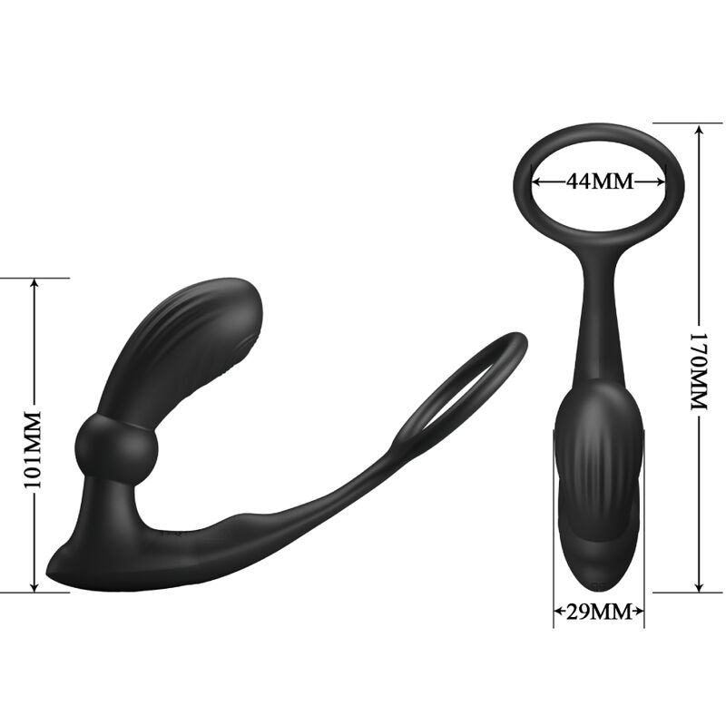 PRETTY LOVE - ANELLO ANALE E VIBRATORE WARREN BLACK - immagine 4