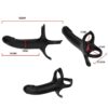 ARMONY - DILDO CON ANELLO E VIBRATORE TELECOMANDO NERO - immagine 3