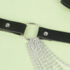 SUBBLIME - CINTURA CON CATENA IN PELLE NERA TAGLIA UNICA - immagine 5