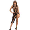 SUBBLIME - 952129 BODYSTOCKING A RETE CON DISEGNO ABITO E DETTAGLI FLOREALI NERO TAGLIA UNICA - immagine 3