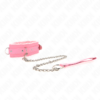 KINK - COLLARE CON GUINZAGLIO 65 CM CON RESTRIZIONI ROSA 36-42 CM X 5,5 CM - immagine 2