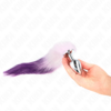 KINK - PLUG ANALE MISURA L 10 X 4 CM CON CODA SINTETICA 40 CM VIOLA - immagine 3