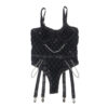 SUBBLIME - 9542277 BODY CON CATENE + CINTURA REGGICALZE NERO L/XL - immagine 5