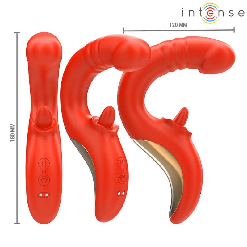 INTENSE - PAULINA VIBRATORE E STIMOLATORE A FORMA DI U ROSSO - immagine 4