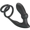 PRETTY LOVE - ANELLO PER PENE EMONI + TAPPO ANALE 12 VIBRAZIONI NERO - immagine 2