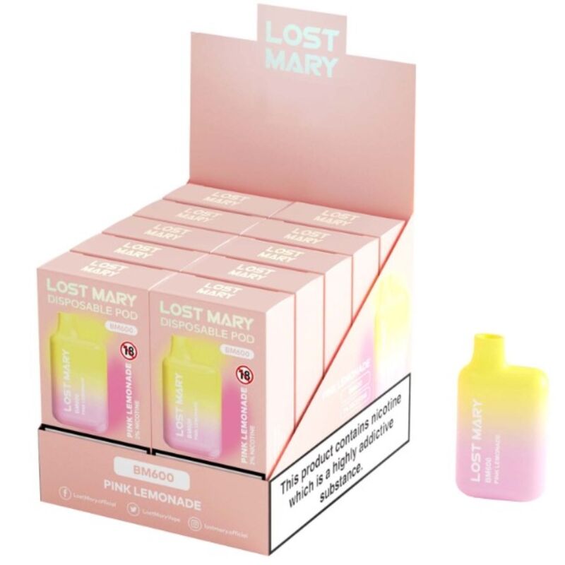 LOST MARY - BM600 NICOTINA VAPER 2% MONOUSO PINK LEMONADE - immagine 2
