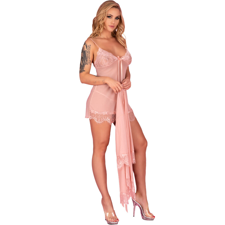 LIVCO CORSETTI FASHION - HYEONA 1710 BABYDOLL + TANGA ROSA S - immagine 3