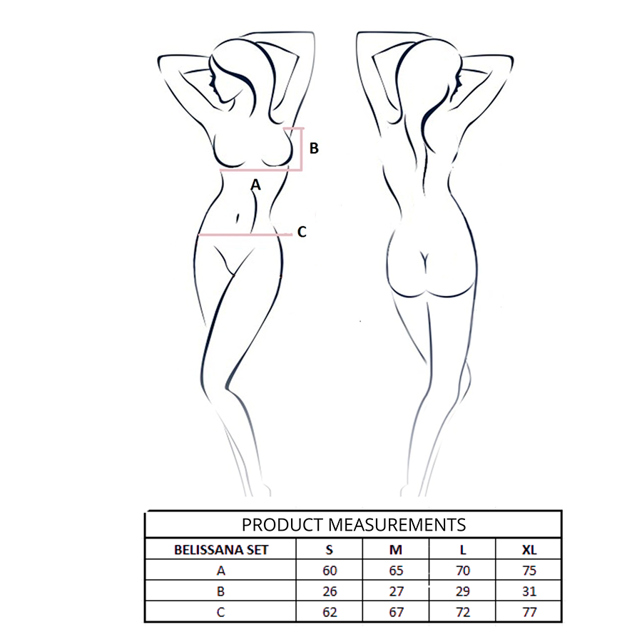 PASSION - BELISSANA REGGISENO + PERIZOMA NERO S/M - immagine 4