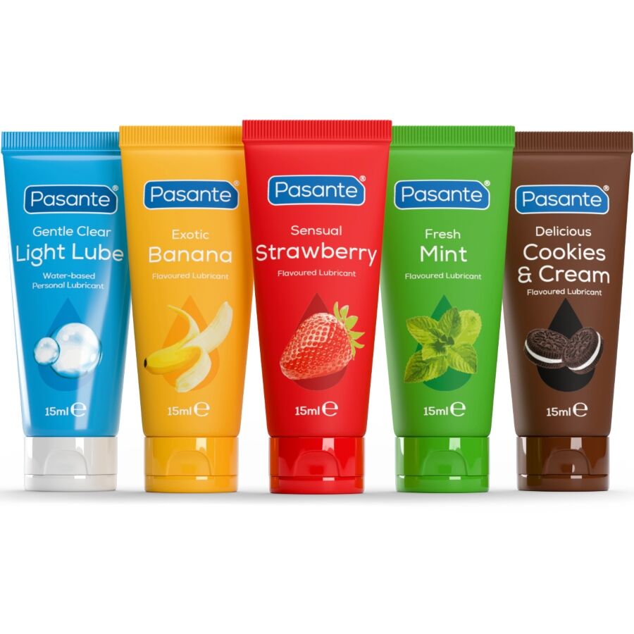 PASANTE - CONFEZIONE LUBRIFICANTI AROMI ASSORTITI 5 UNITÀ X 15 ML - immagine 3
