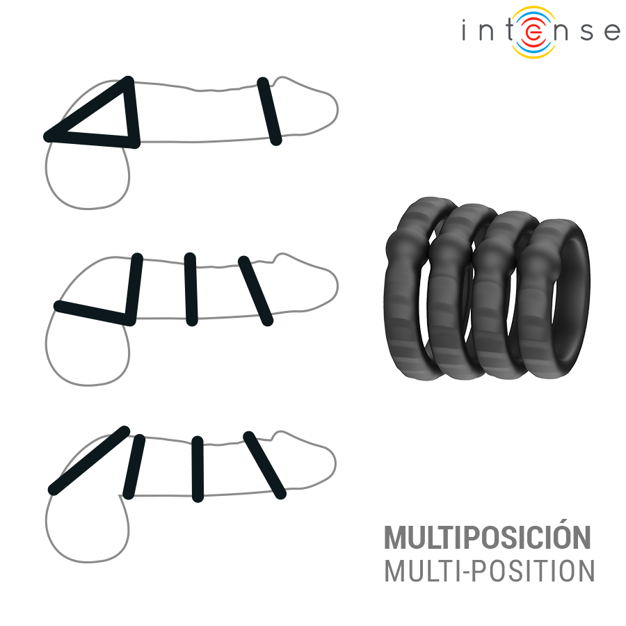 INTENSE - MICHIEL SET DI 4 ANELLI PER PENE MODELLO 10 - immagine 3
