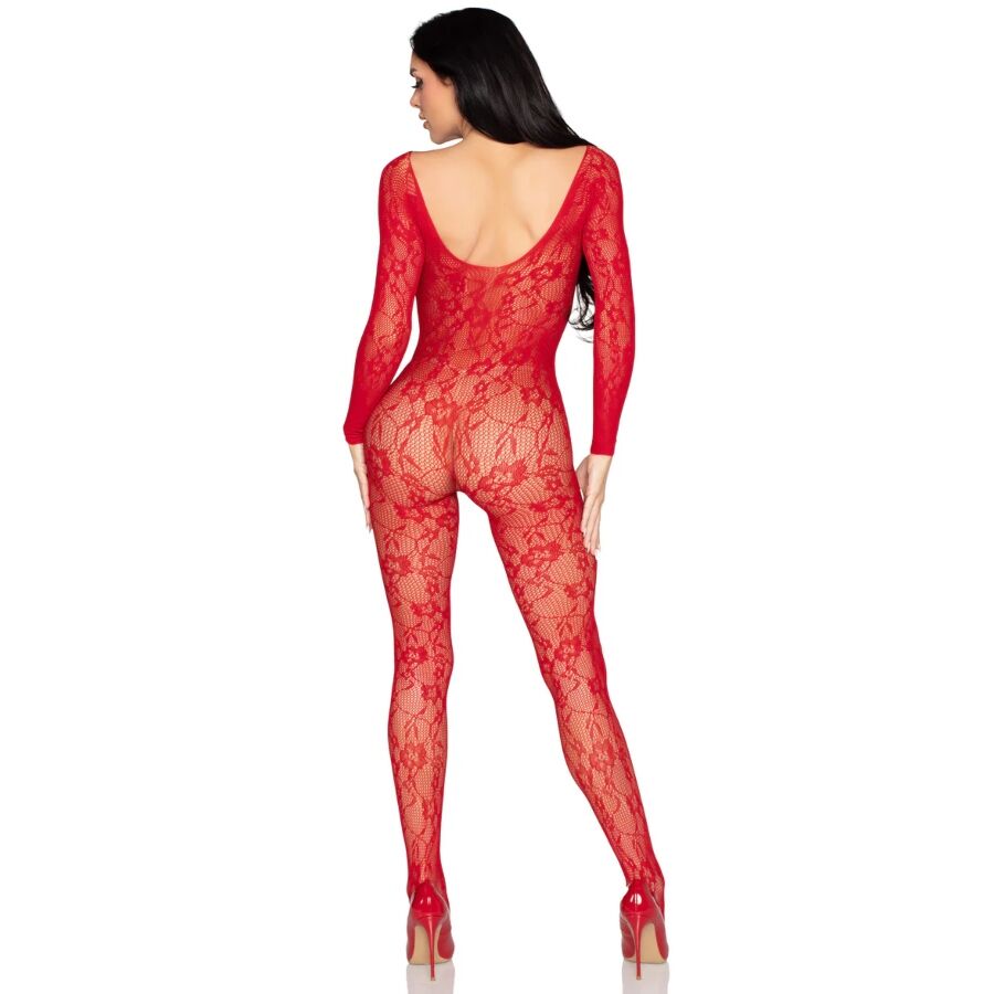 LEG AVENUE - 89366 BODYSTOCKING IN PIZZO ROSSO - TAGLIA UNICA - immagine 3