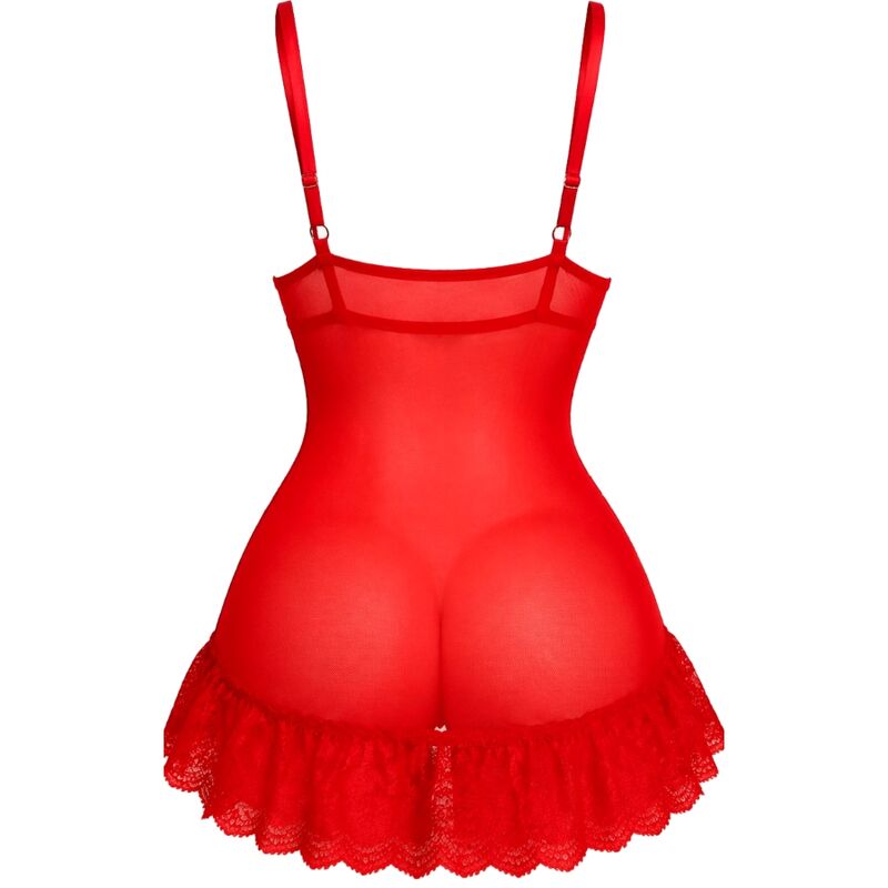 LIVCO CORSETTI FASHION - SET NUIT T-SHIRT + PANTY ROSSO 2028 S/M - immagine 3