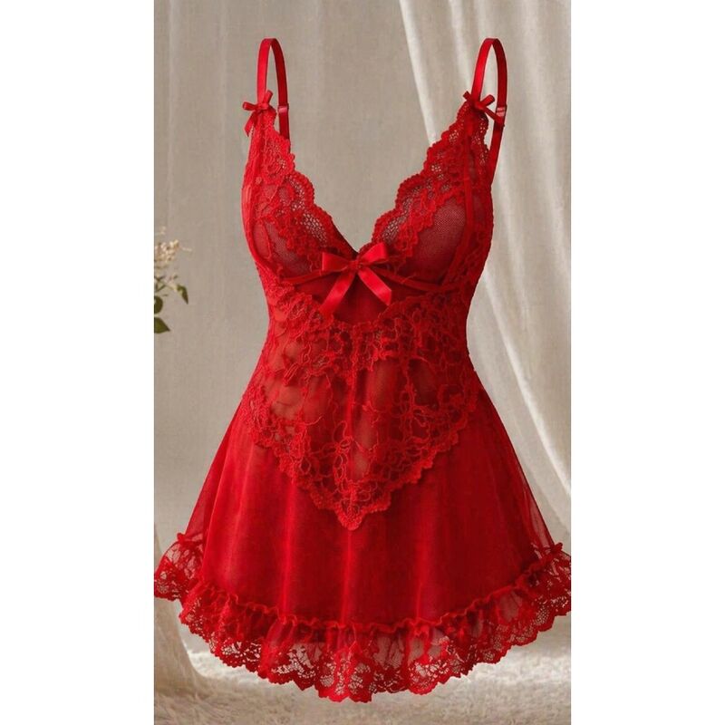LIVCO CORSETTI FASHION - SET NUIT T-SHIRT + PANTY ROSSO 2028 S/M - immagine 4
