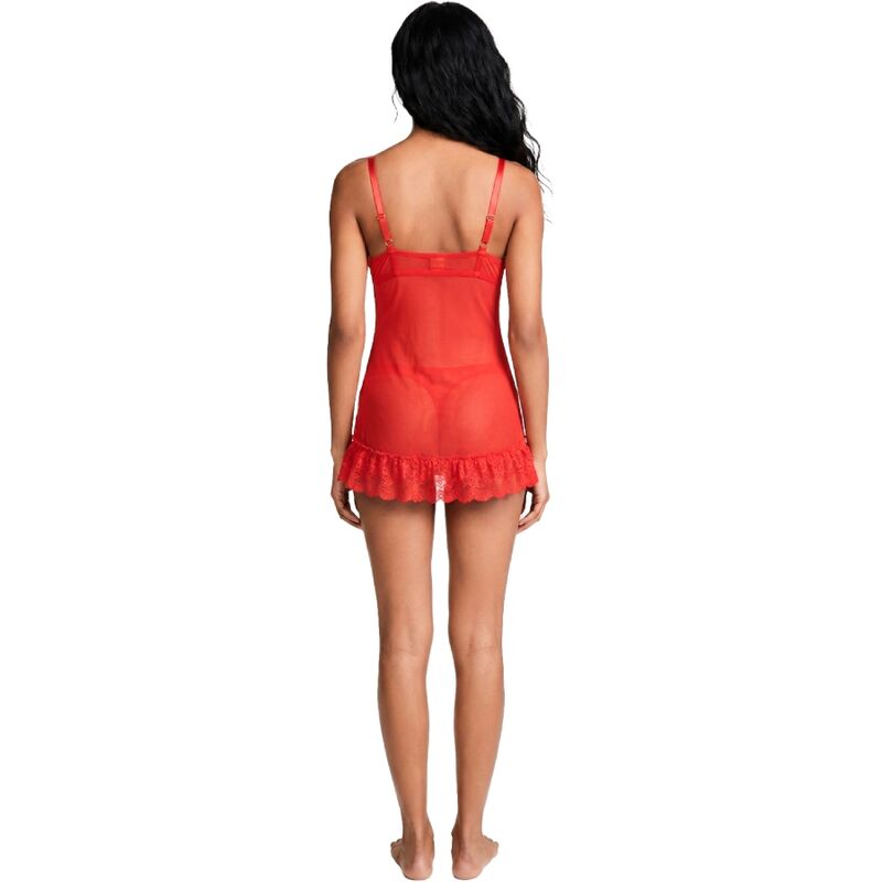 LIVCO CORSETTI FASHION - SET NUIT T-SHIRT + PANTY ROSSO 2028 S/M - immagine 2