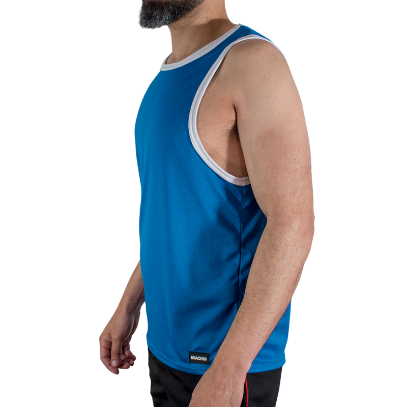 MACHO - CMV002 T-SHIRT BLU DA PALESTRA S/M - immagine 2