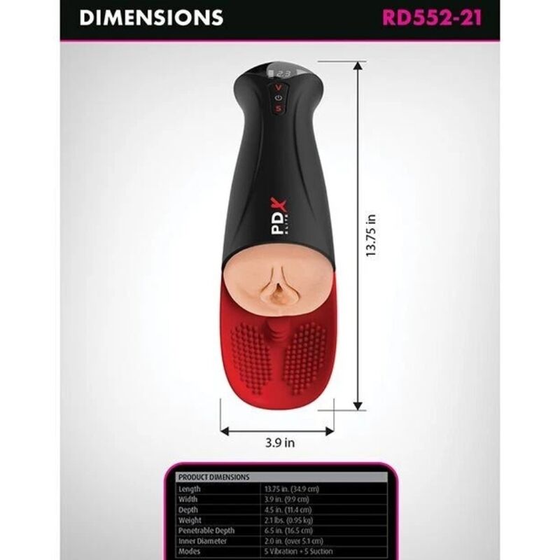 PDX ELITE - FUCK-O-MATIC PRO XL MASTURBATORE AUTOMATICO 42 CM - immagine 5