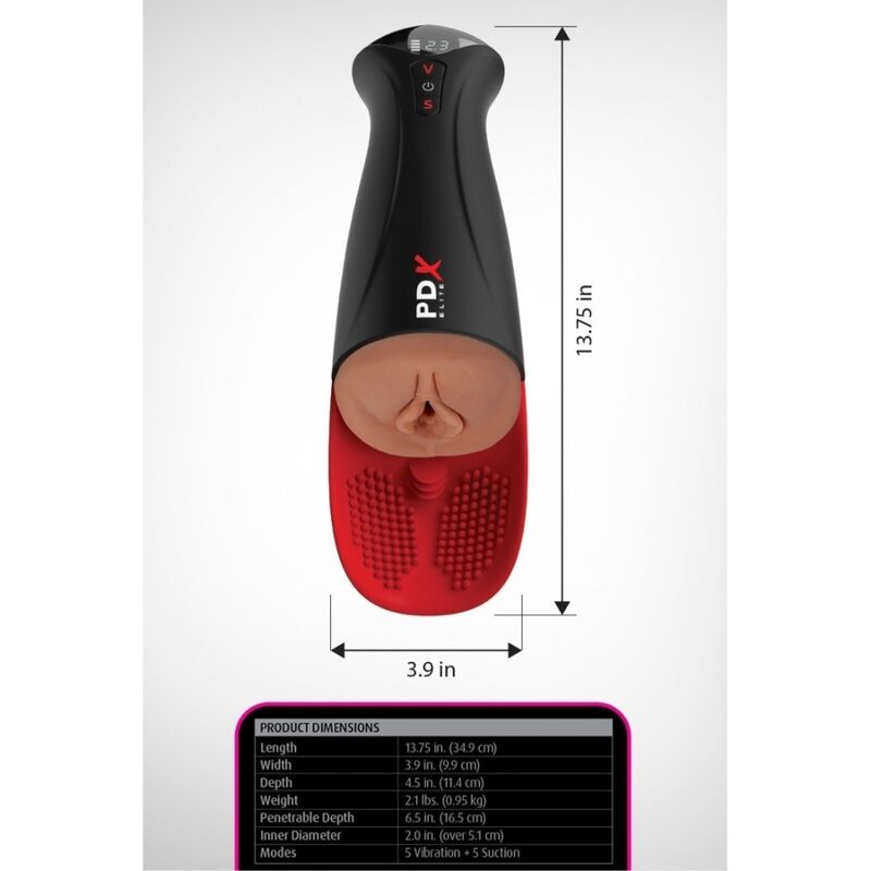 PDX ELITE - FAP-O-MATIC PRO XL VIBRANTE AUTOMATICO MARRONE 34,9 CM - immagine 5