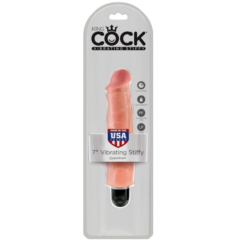 KING COCK - VIBRATORE RIGIDO REALISTICO 17.8 CM NATURALE - immagine 3