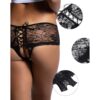 QUEEN LINGERIE - SLIP IN PIZZO FLOREALE CON APERTURA SUL RETRO S/M - immagine 3