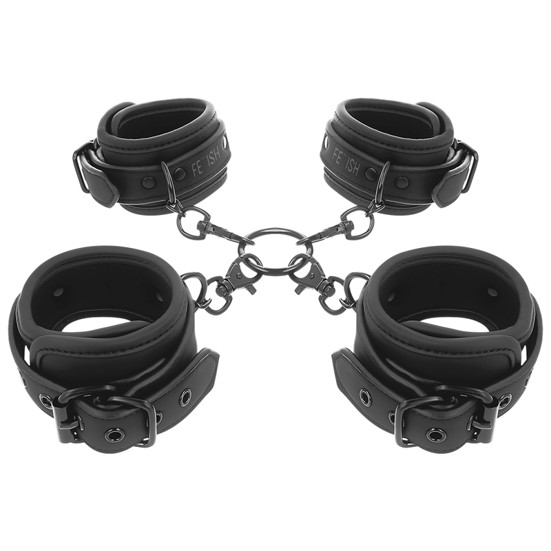 FETISH SUBMISSIVE - SET DI MANETTE PER MANI E CAVIGLIE CON FODERA IN NOPRENE - immagine 2